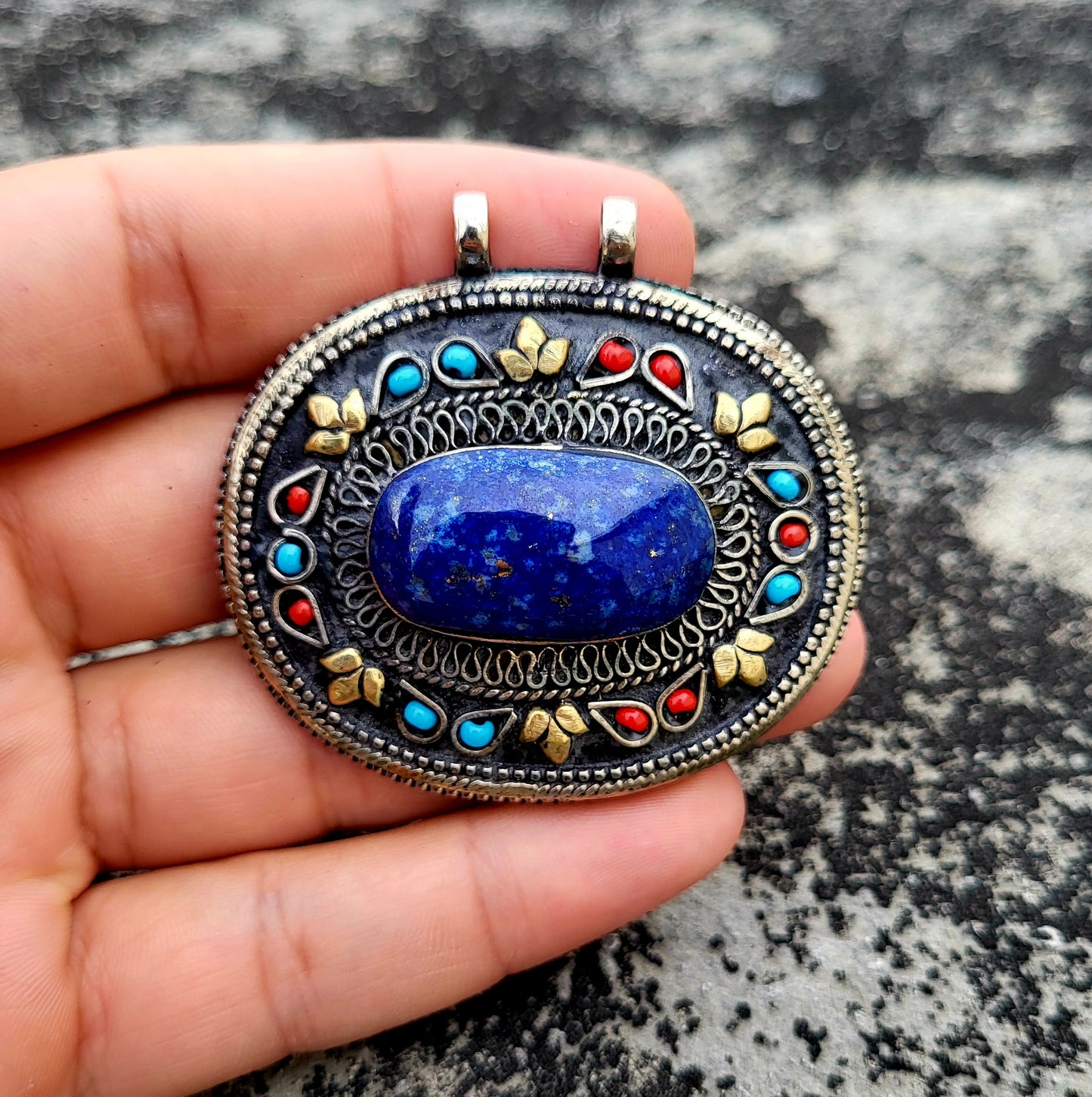 Turkman Kazak trible handmade lapis lazuli Pendent